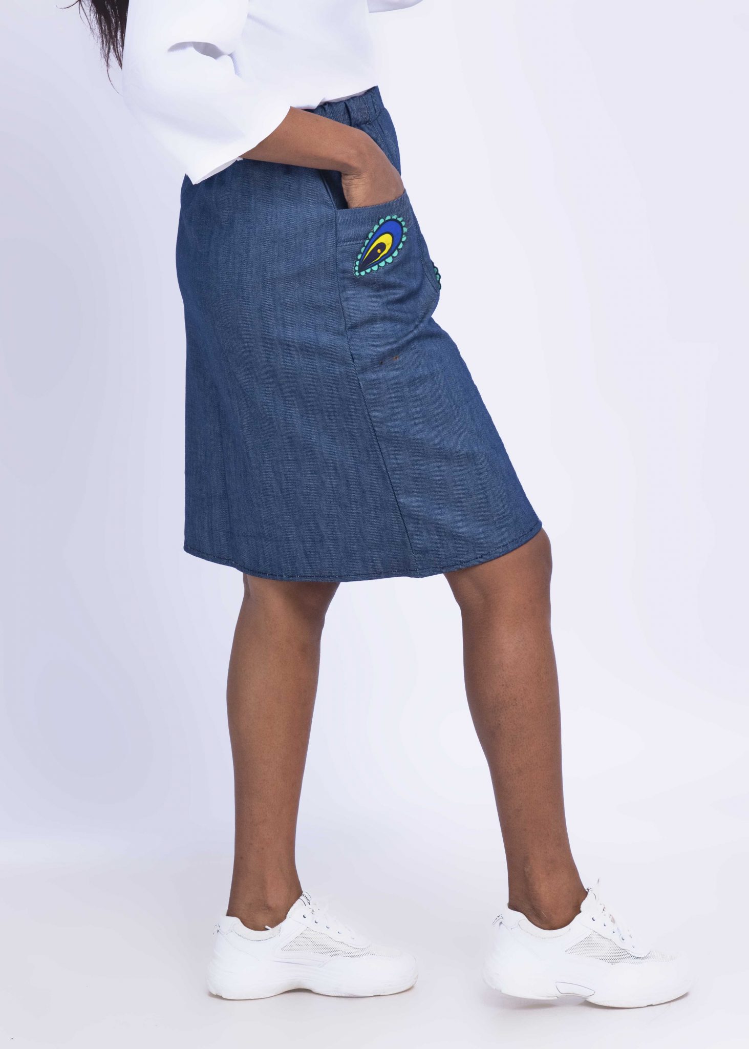 peacocks denim skirt