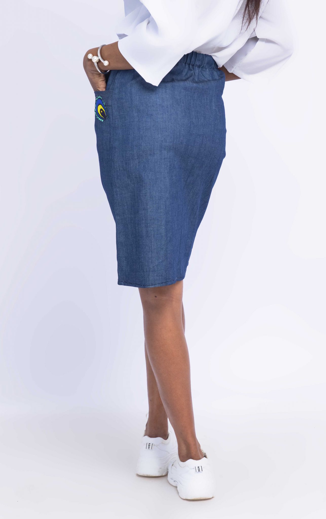 denim african skirt